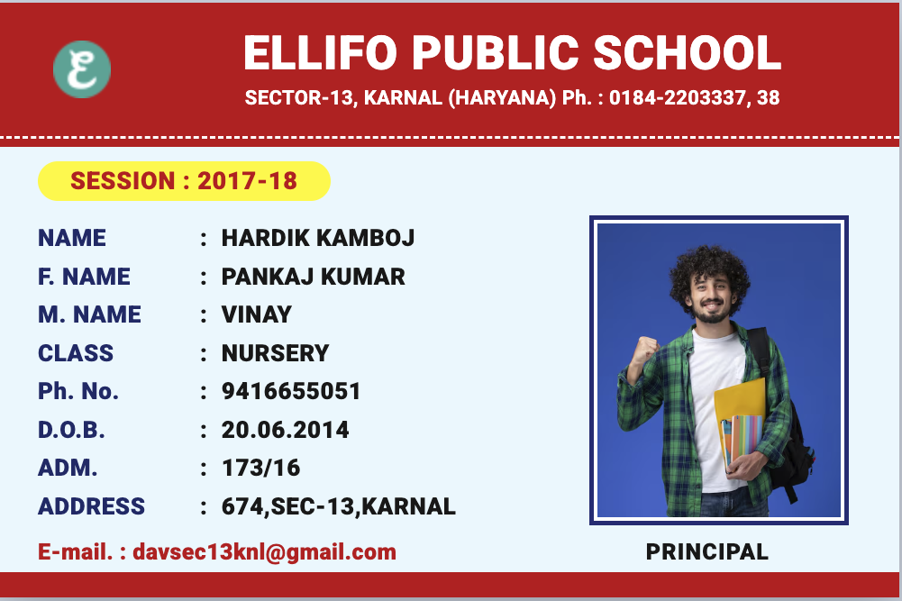 Standard Student ID Template
