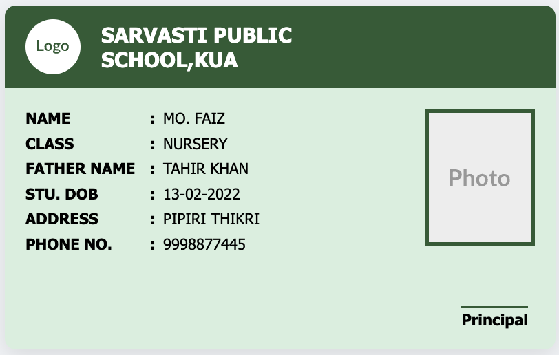 Smart Campus Student ID Template